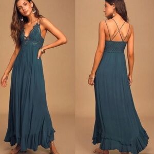 Free People Teal Dress